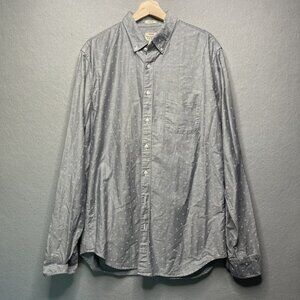 J. Crew Mens Classic Oxford Shirt LT All Cotton Gray Pattern